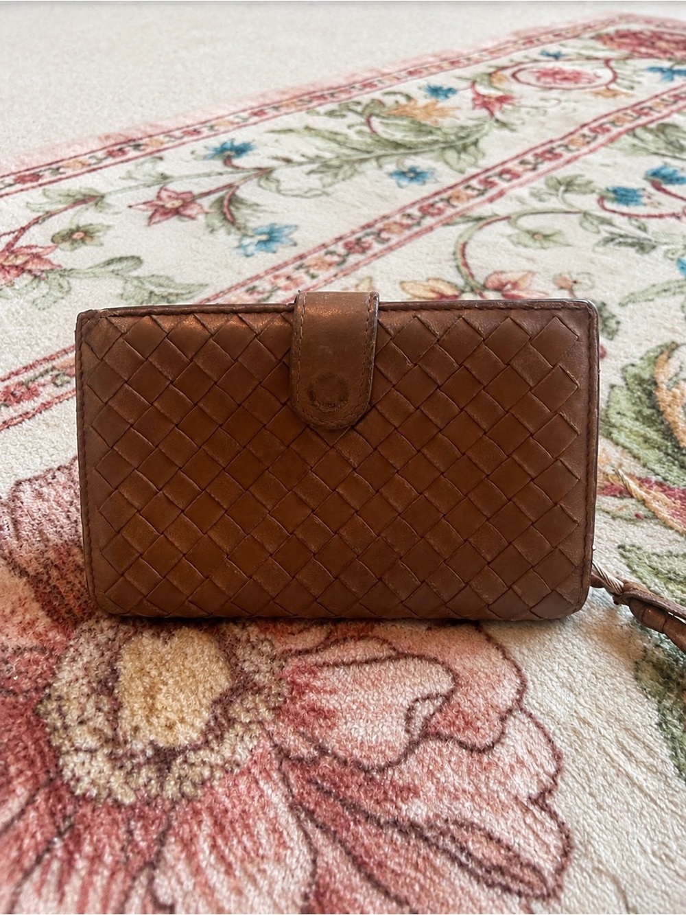 Bottega Veneta Intrecciato Woven Leather Wallet Brown